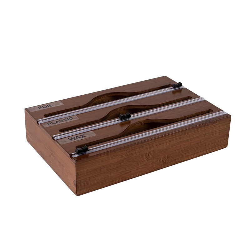 Wall-Mounted Bamboo Cling Film Cutter