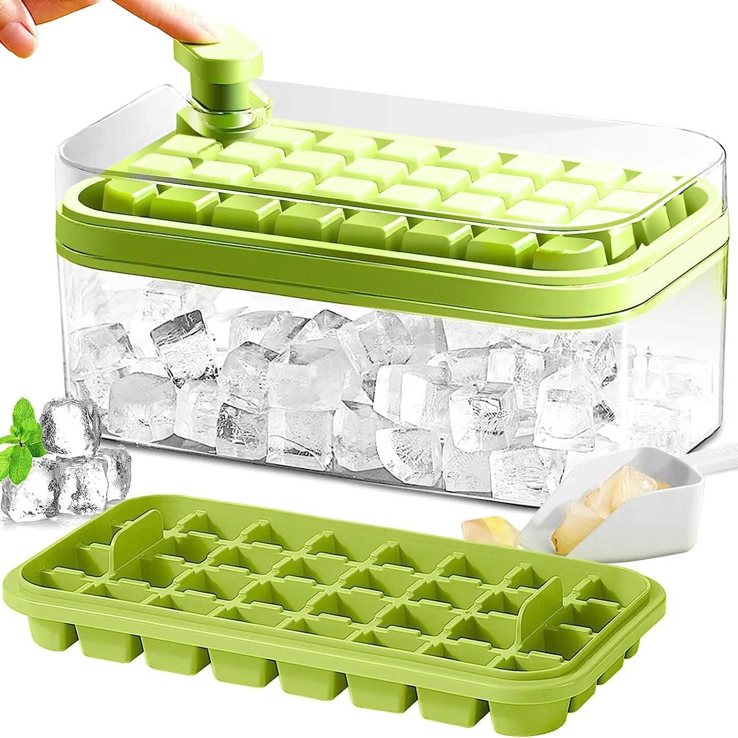 101oz. Eiswürfelformen-Set – 64-teiliges Silikon-Eiswürfelform-Set mit Deckel und Behälter