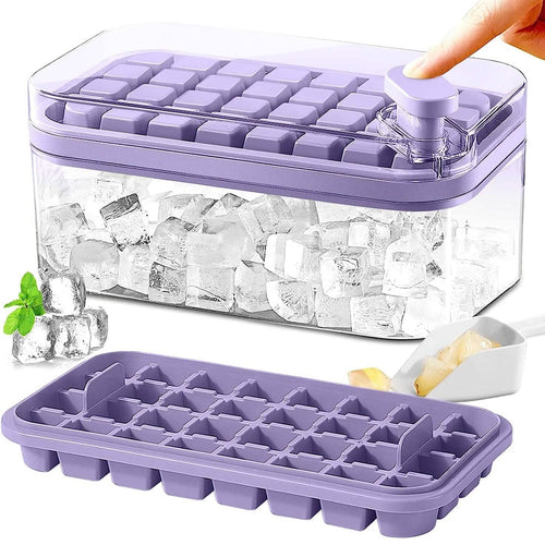 101oz. Eiswürfelformen-Set – 64-teiliges Silikon-Eiswürfelform-Set mit Deckel und Behälter