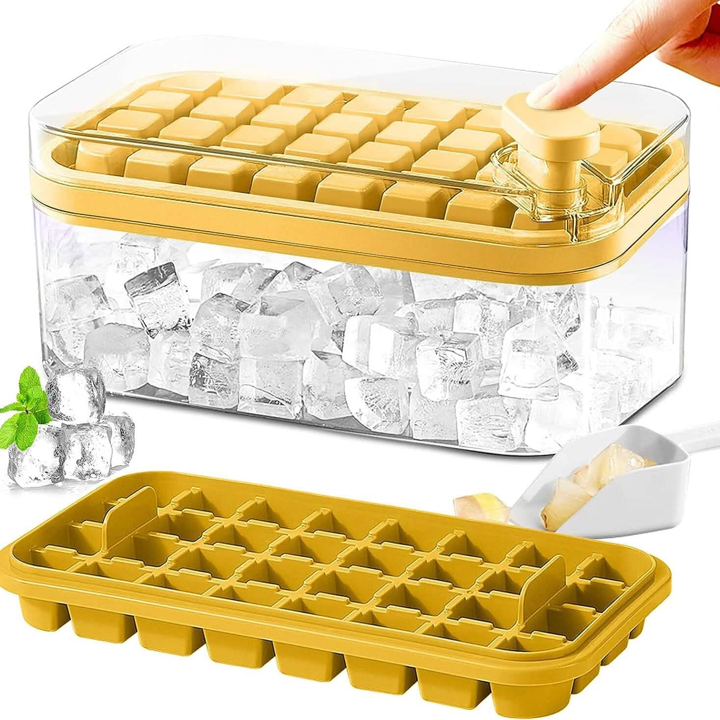 101oz. Eiswürfelformen-Set – 64-teiliges Silikon-Eiswürfelform-Set mit Deckel und Behälter