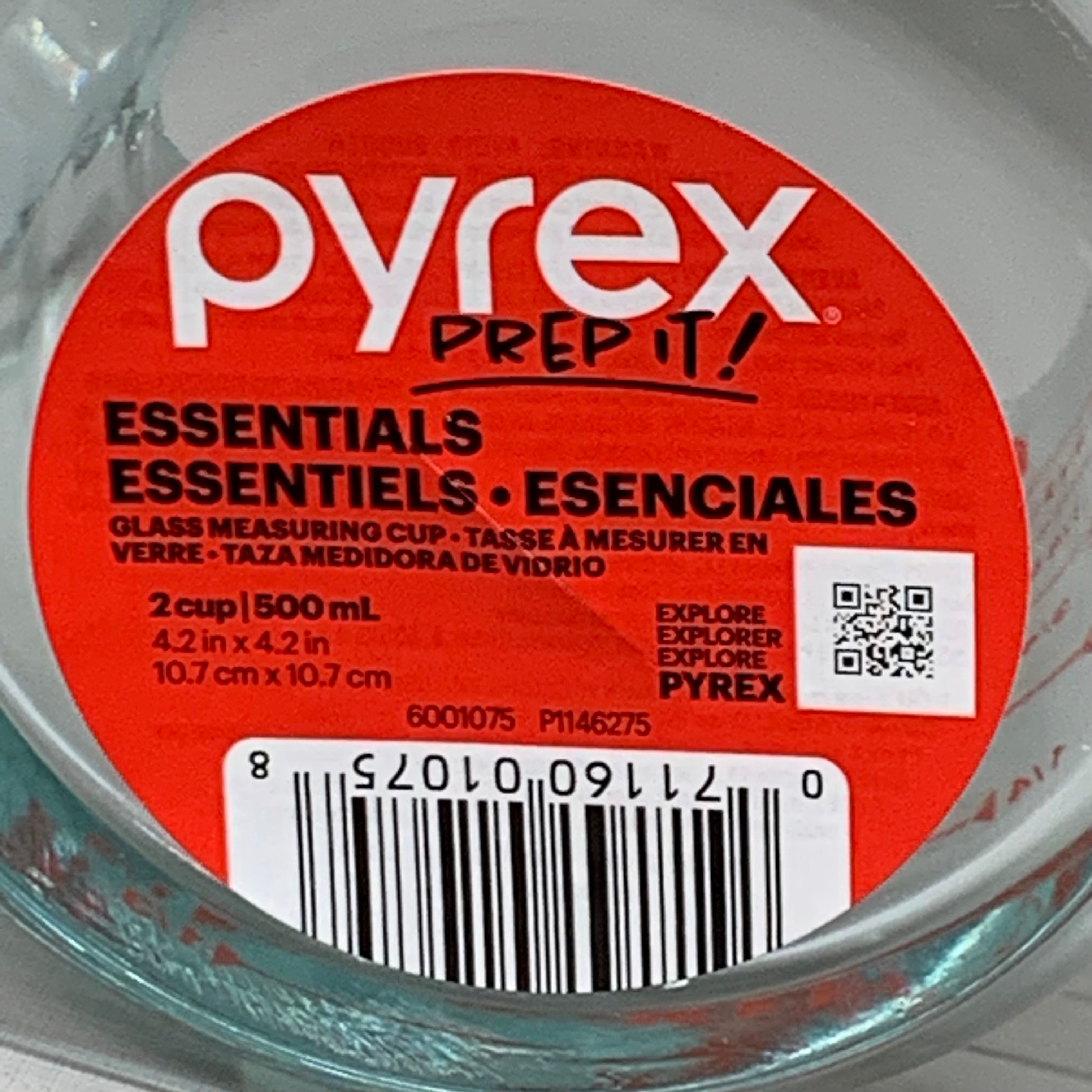 PYREX (6個パック) エッセンシャル 2カップ クリア計量カップ 6001075 P1146275