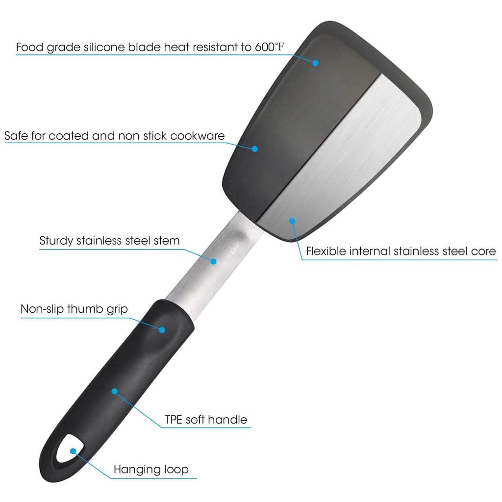 Unicook Flexible Silicone Spatula – 2-Pack Kitchen Turner Set