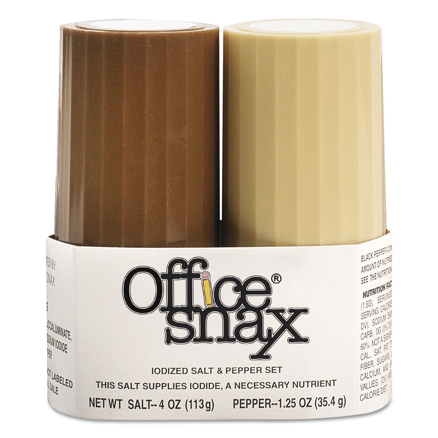 Office Snax Salt & Pepper Condiment Set – 4oz Salt, 1.5oz Pepper