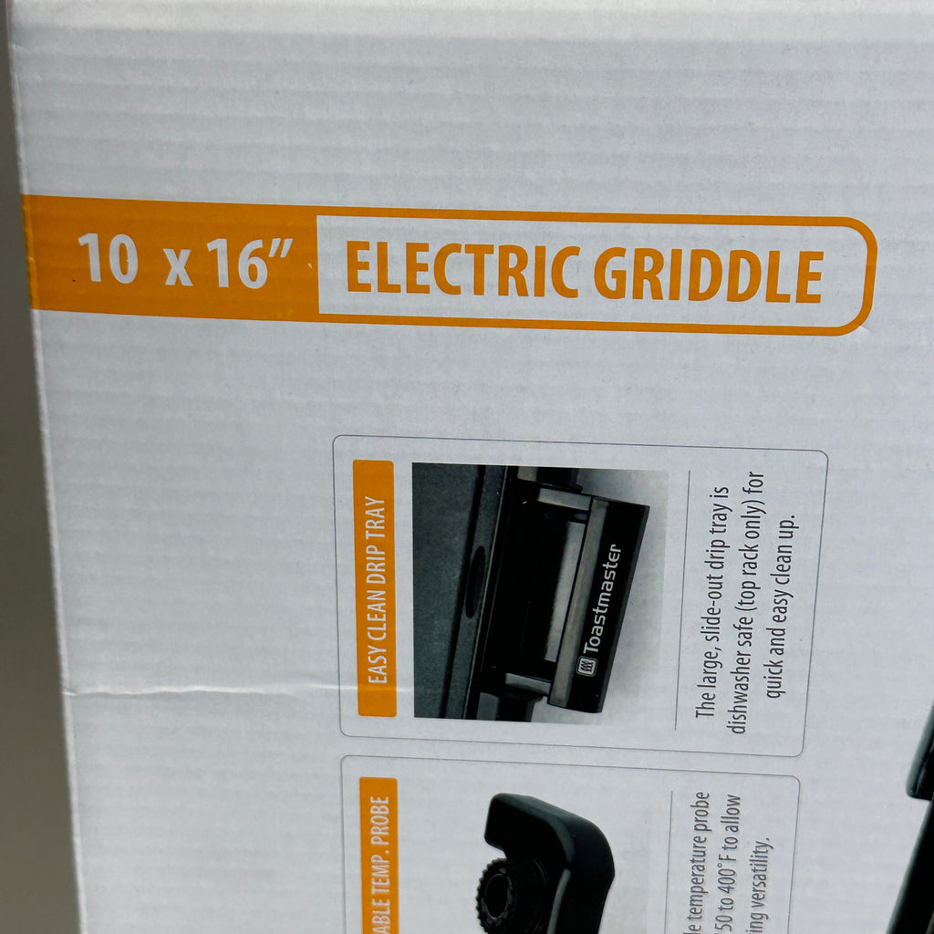 Toastmaster 10x16" Electric Griddle – Black