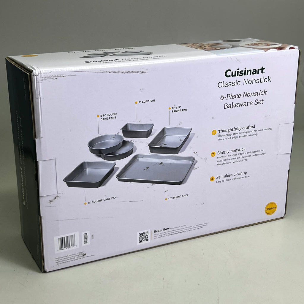 Cuisinart 6-Piece Nonstick Bakeware Set – Grey MB-6S