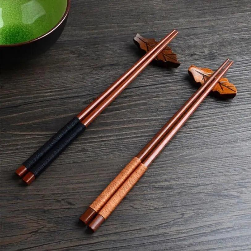 2膳組 驚くほど手作りされた日本製天然栗の木箸セット 贈り物に最適 寿司中華料理向け