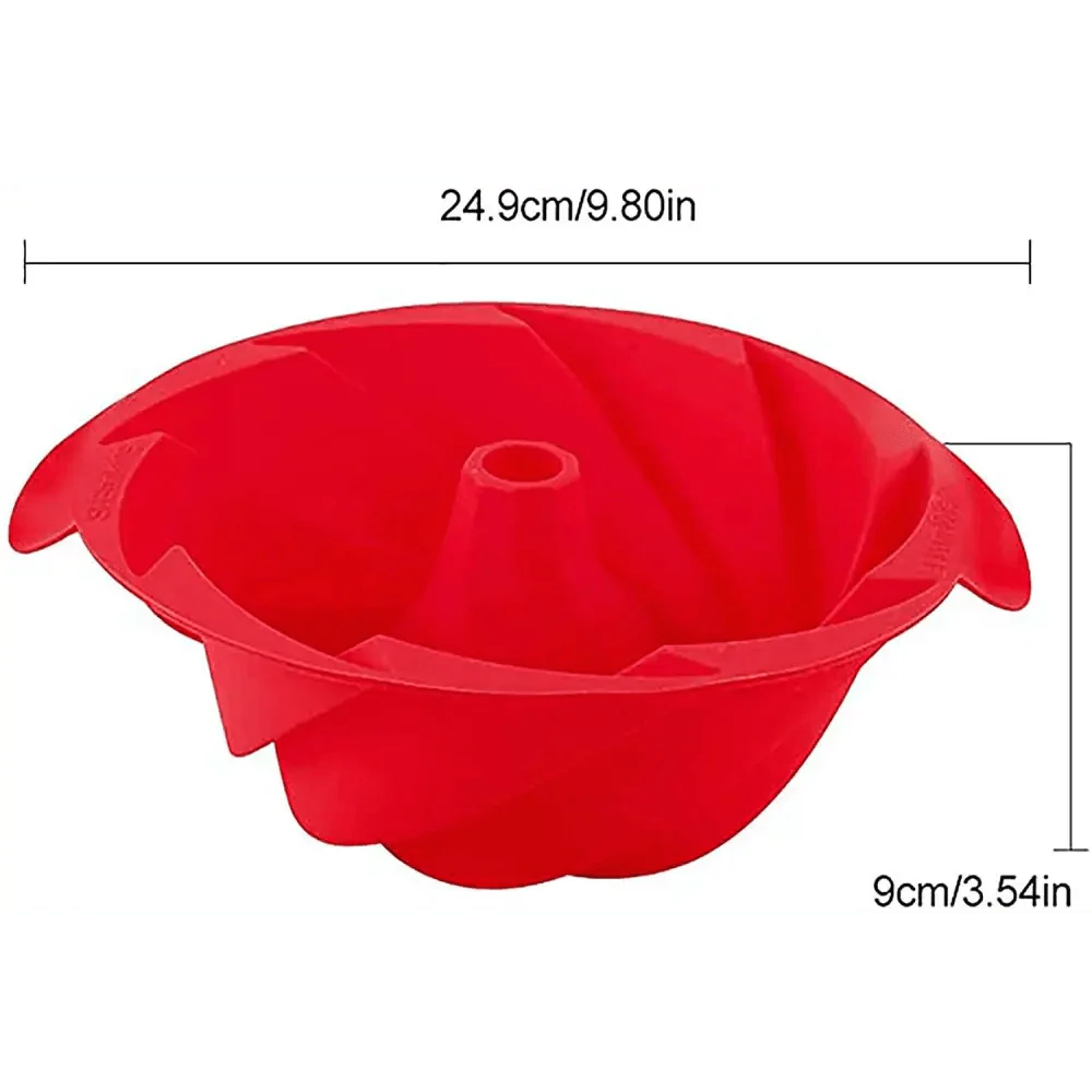 2-Piece Spiral Silicone Bundt Cake Pan – 10-Inch Cyclone Baking Mold