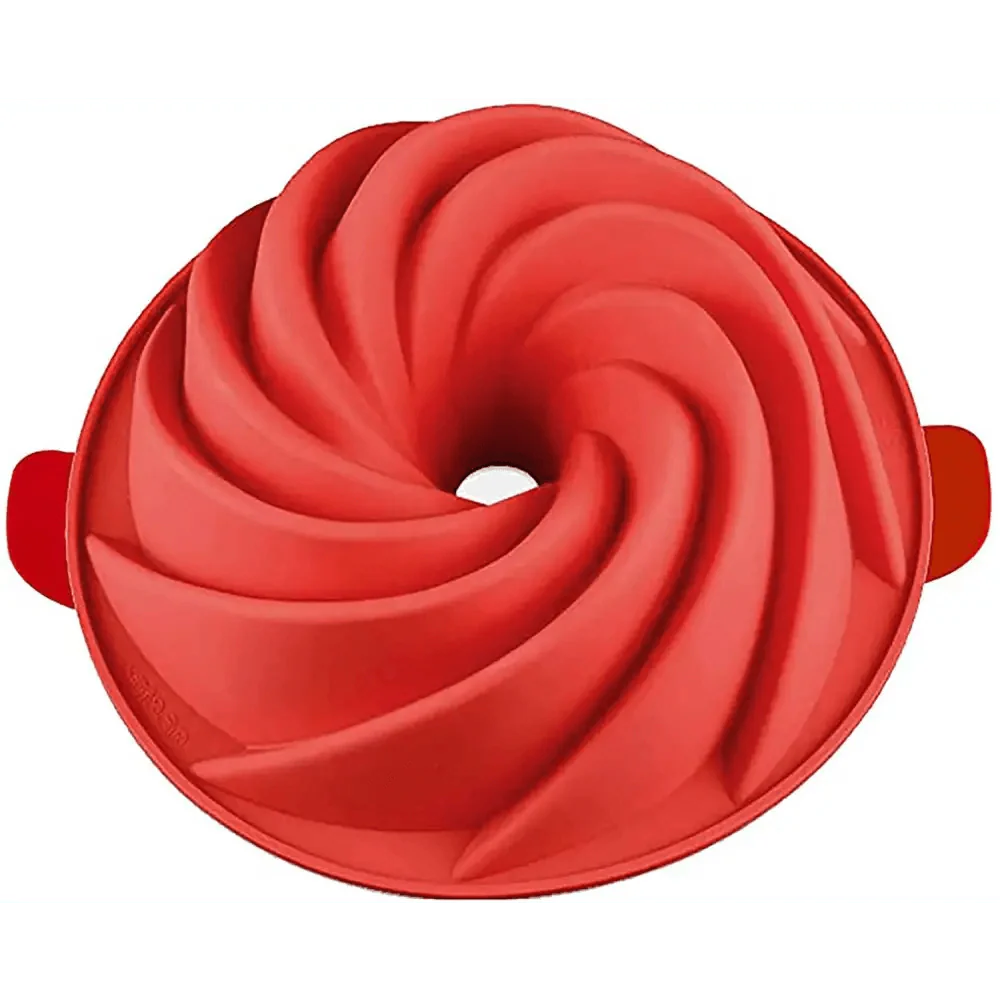 2-Piece Spiral Silicone Bundt Cake Pan – 10-Inch Cyclone Baking Mold
