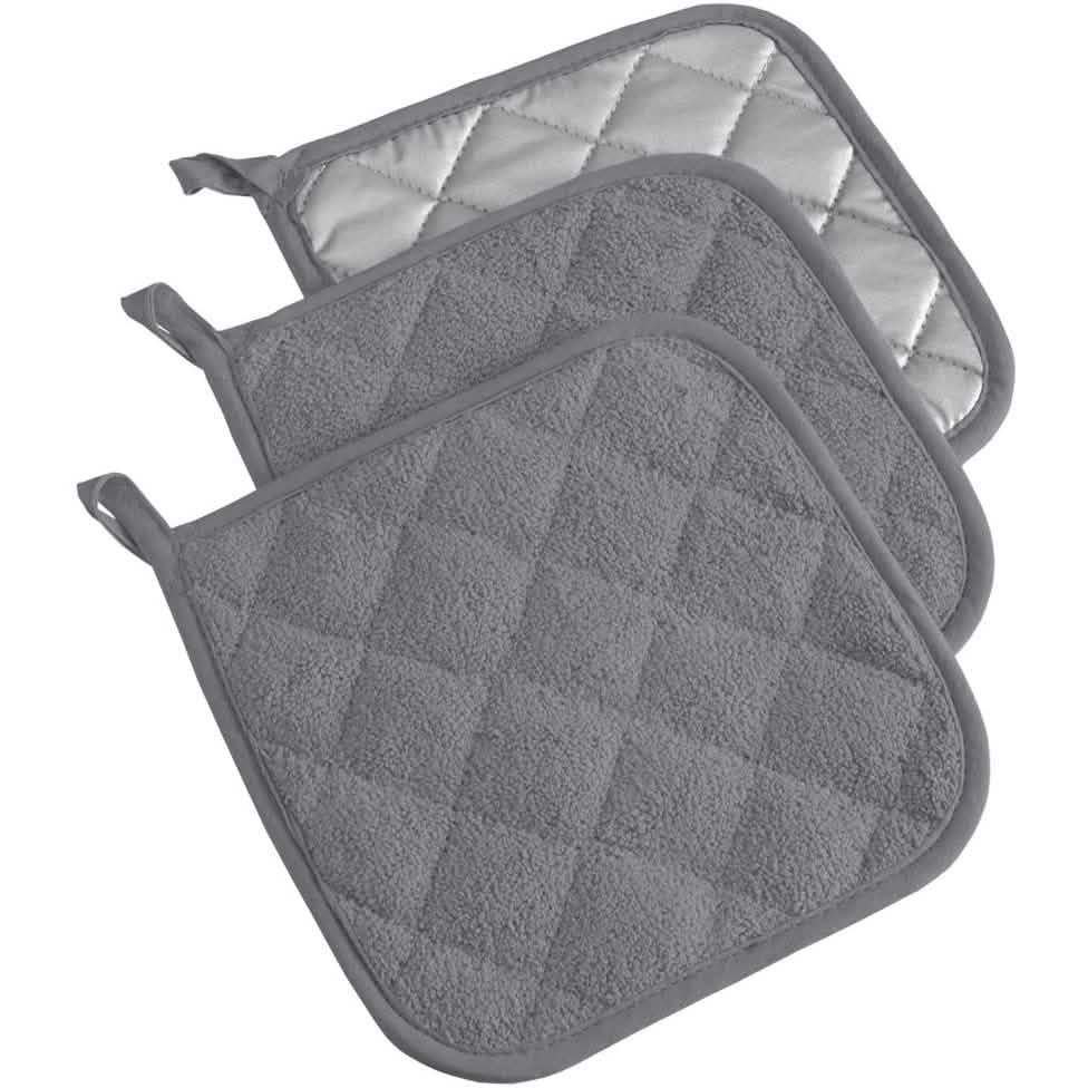DII 3-Piece Quilted Cotton Potholder Set