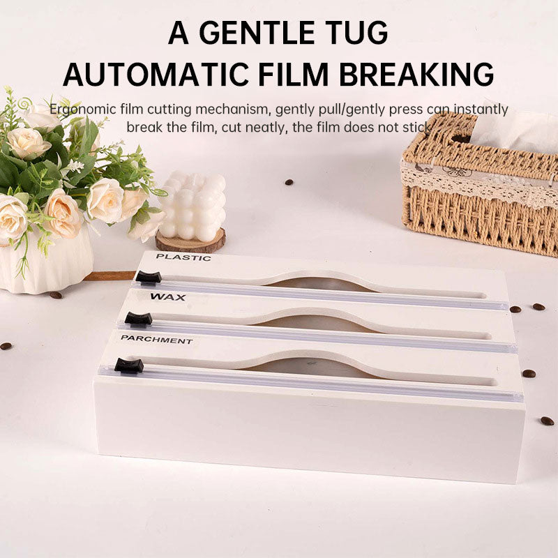 Wall-Mounted Bamboo Cling Film Cutter