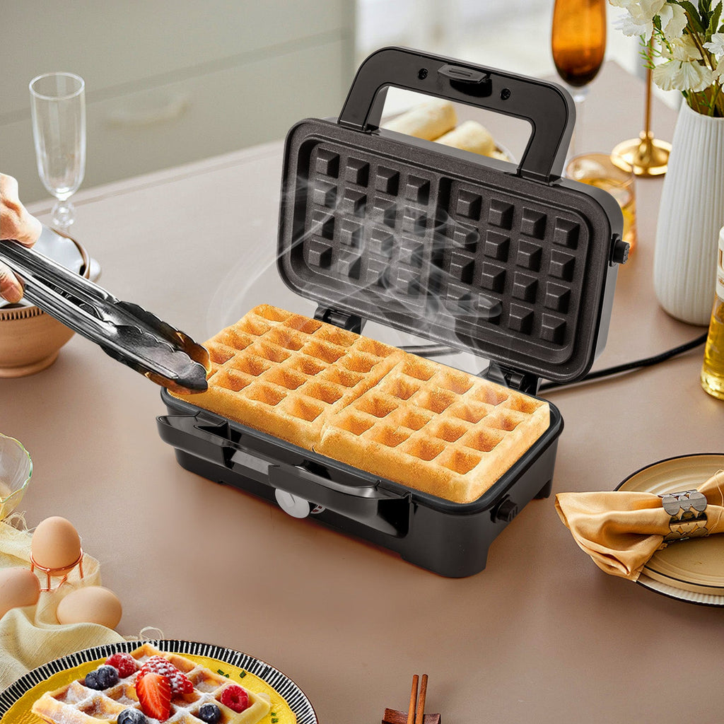 3-in-1 1082W Sandwich Maker with Removable Non-Stick Plates – Black