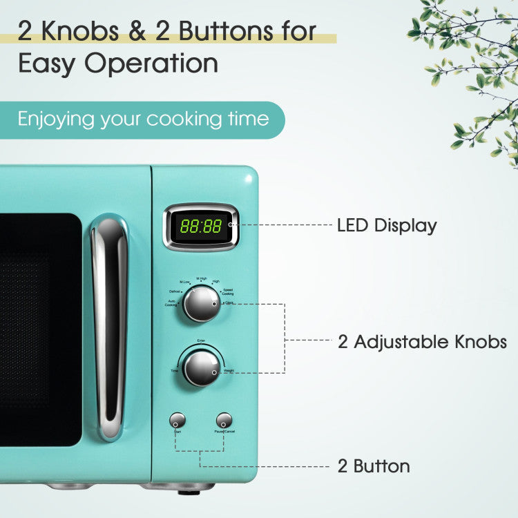 Retro Countertop Compact Microwave Oven