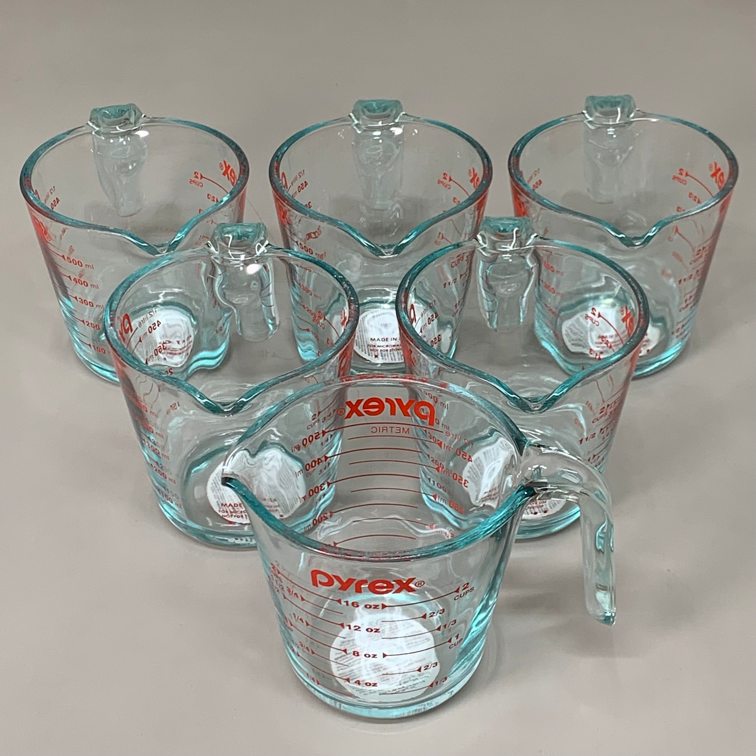 PYREX (6個パック) エッセンシャル 2カップ クリア計量カップ 6001075 P1146275
