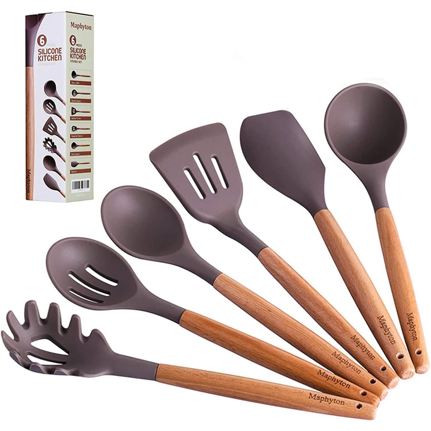 6-Piece Maphyton Non-Stick Silicone Cooking Utensils Set
