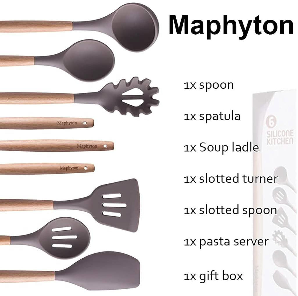 6-Piece Maphyton Non-Stick Silicone Cooking Utensils Set