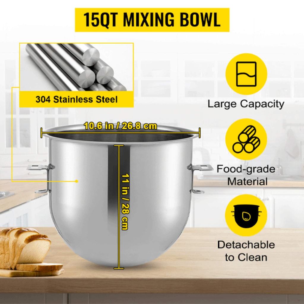 600W 業務用生地混練機 ベーカリーミキサー 15QT (SAK95629)
