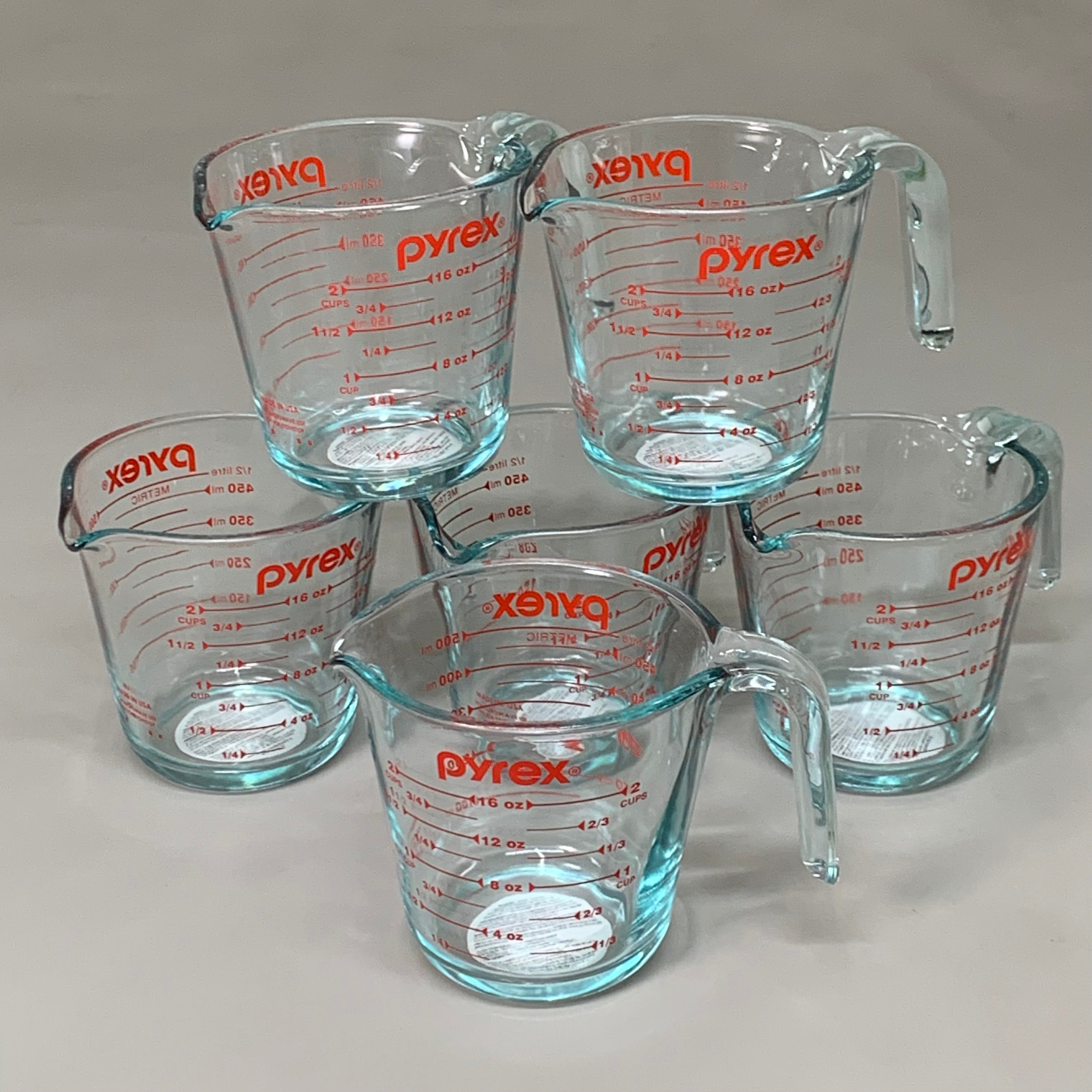 PYREX (6個パック) エッセンシャル 2カップ クリア計量カップ 6001075 P1146275