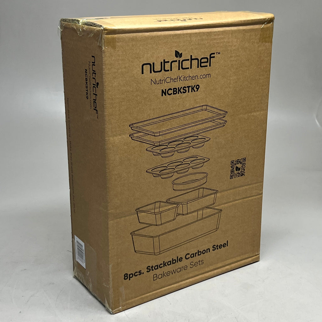 NutriChef 8-Piece Nonstick Stackable Bakeware Set – NCBKSTK9