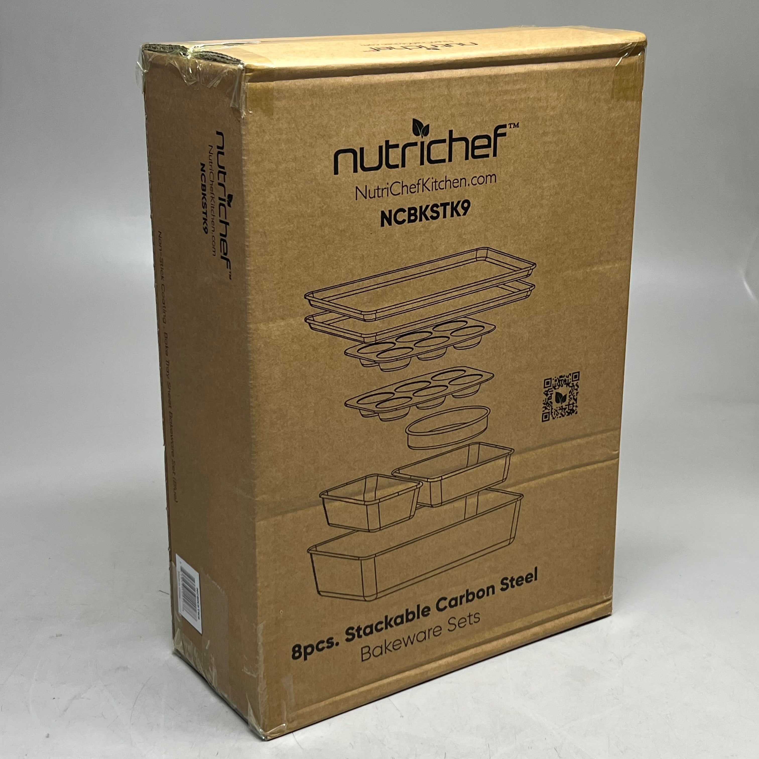 NutriChef 8-Piece Nonstick Stackable Bakeware Set – NCBKSTK9