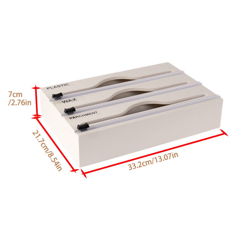 Wall-Mounted Bamboo Cling Film Cutter