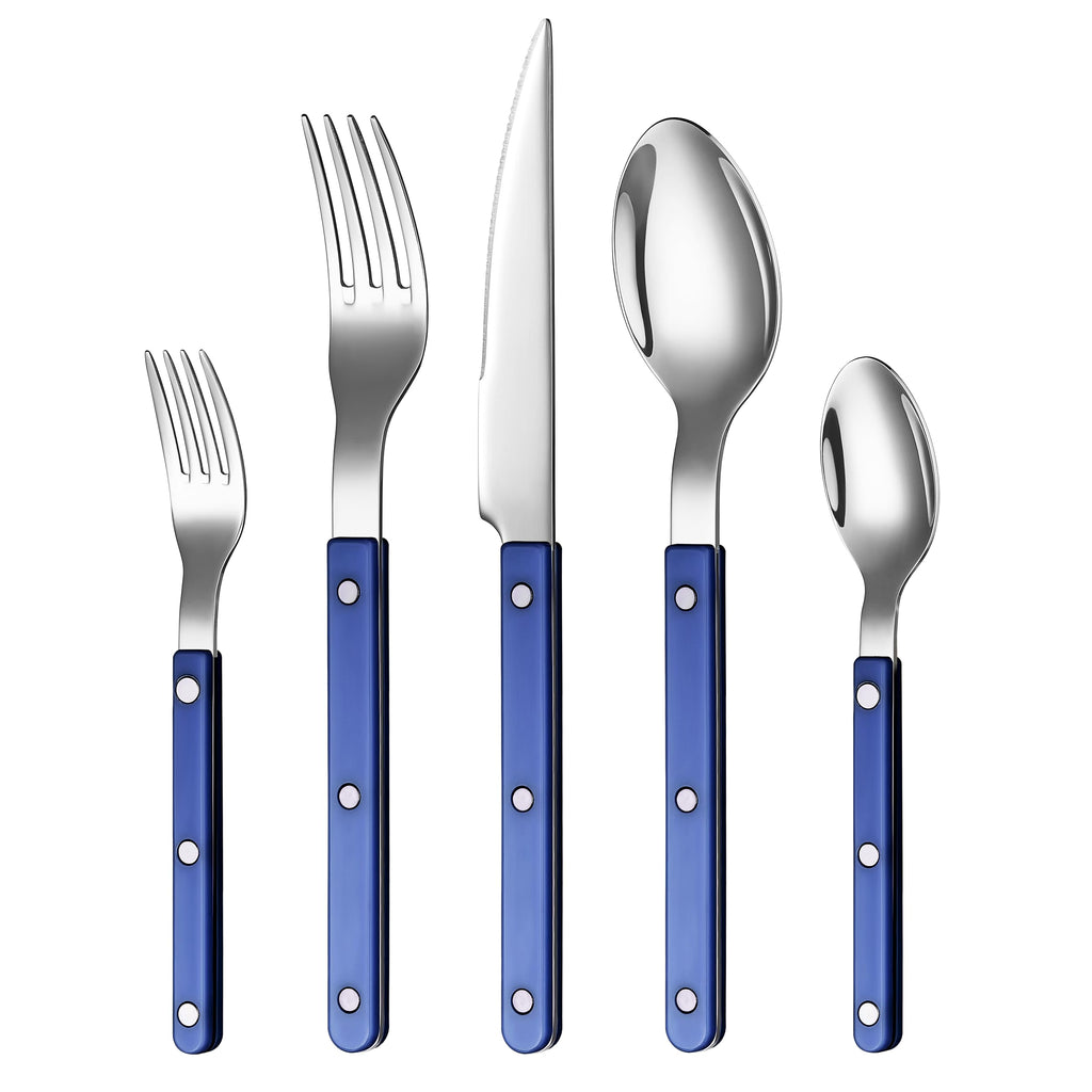 Khen Blue Cutlery Set of 20 – 18/8 Stainless Steel Flatware