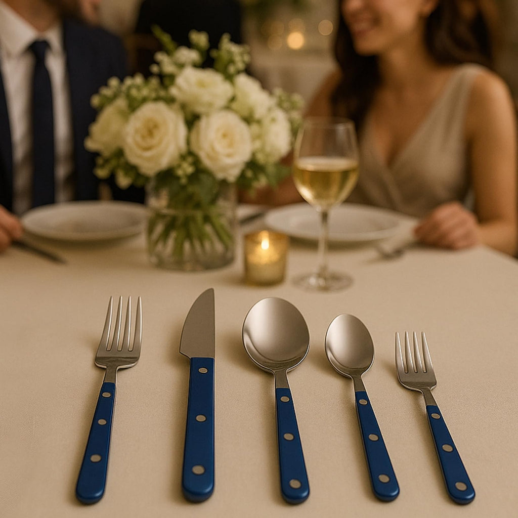 Khen Blue Cutlery Set of 20 – 18/8 Stainless Steel Flatware