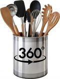 Extra Large Rotating Utensil Holder Caddy – Rust-Proof Metal