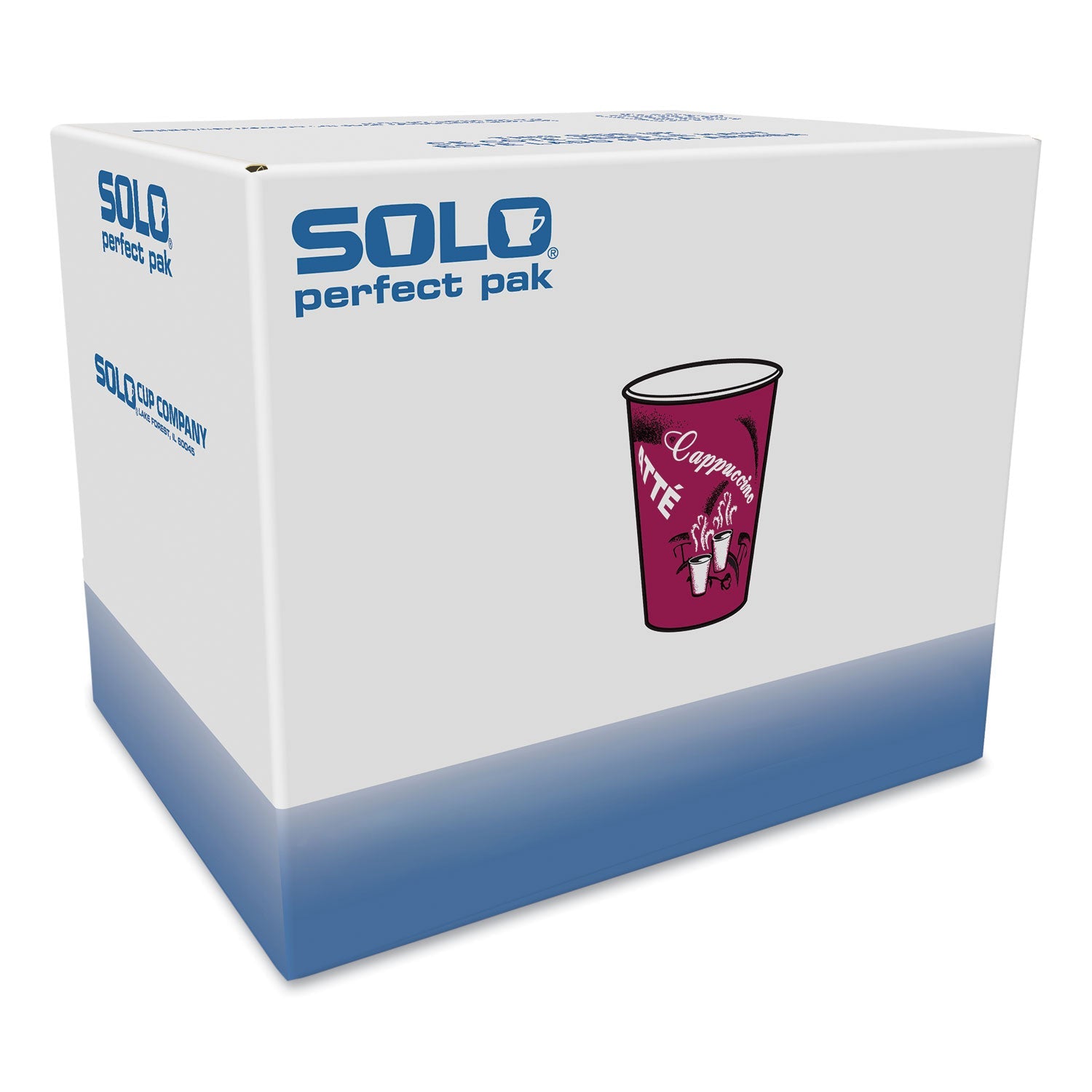 Dart Solo 紙製ホットドリンクカップ ビストロデザイン 12オンス マルーン 300個/箱