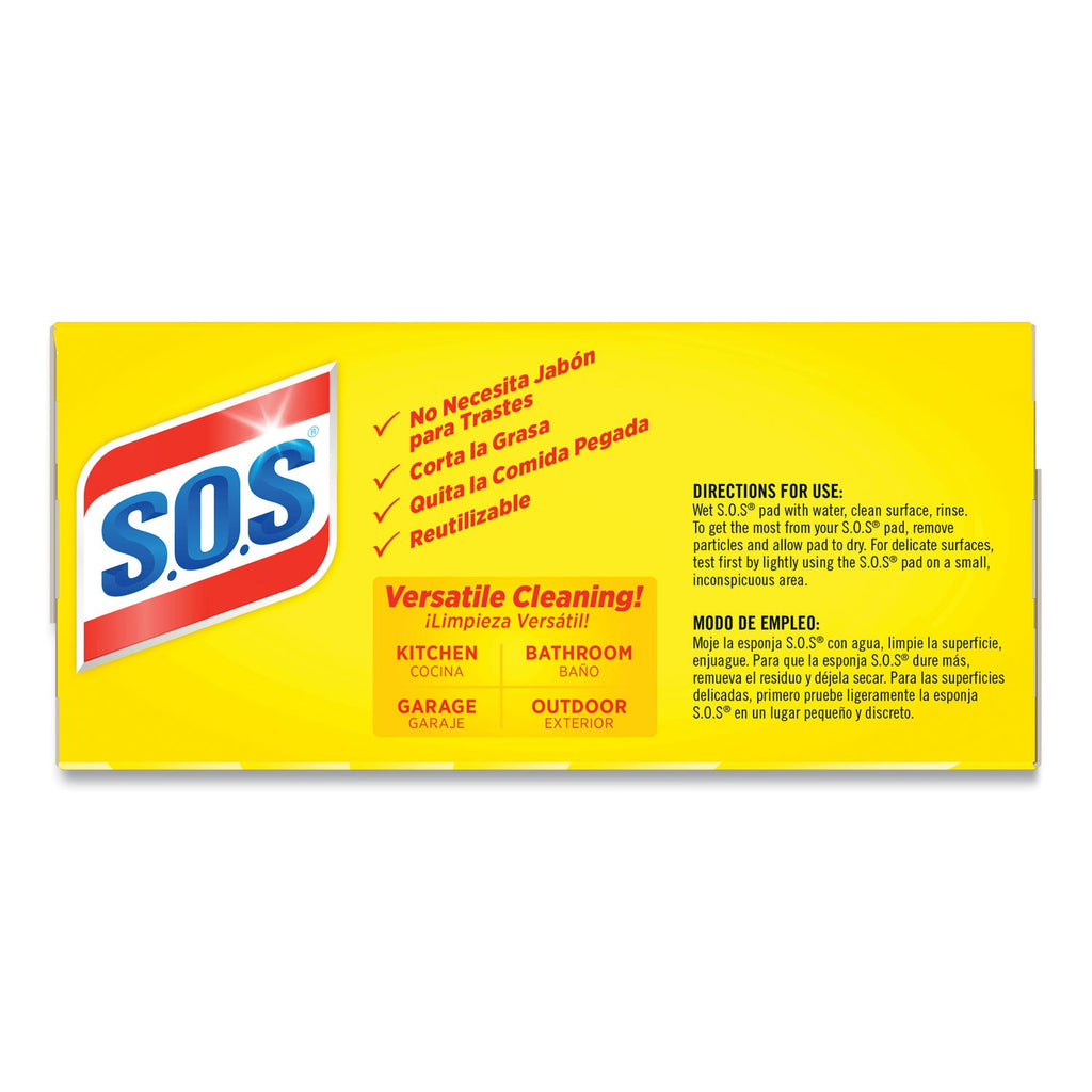 S.O.S. Steel Wool Soap Pads – 4/Box, 24 Boxes/Carton