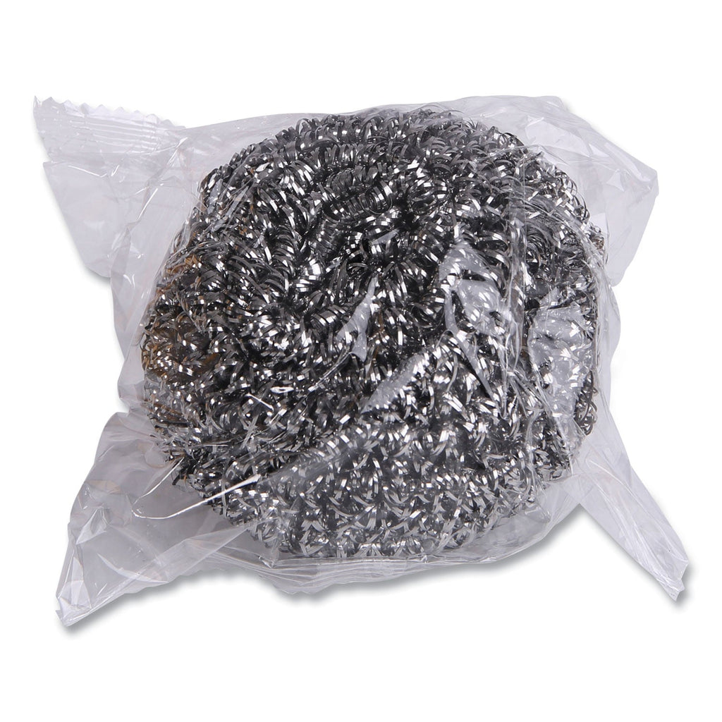 Boardwalk Stainless Steel Scrubber – Large, 12/Carton