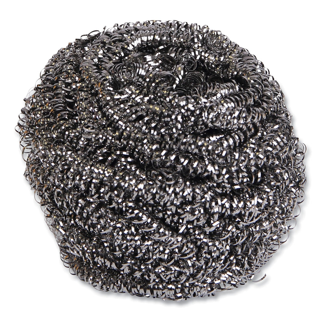 Boardwalk Stainless Steel Scrubber – Large, 12/Carton