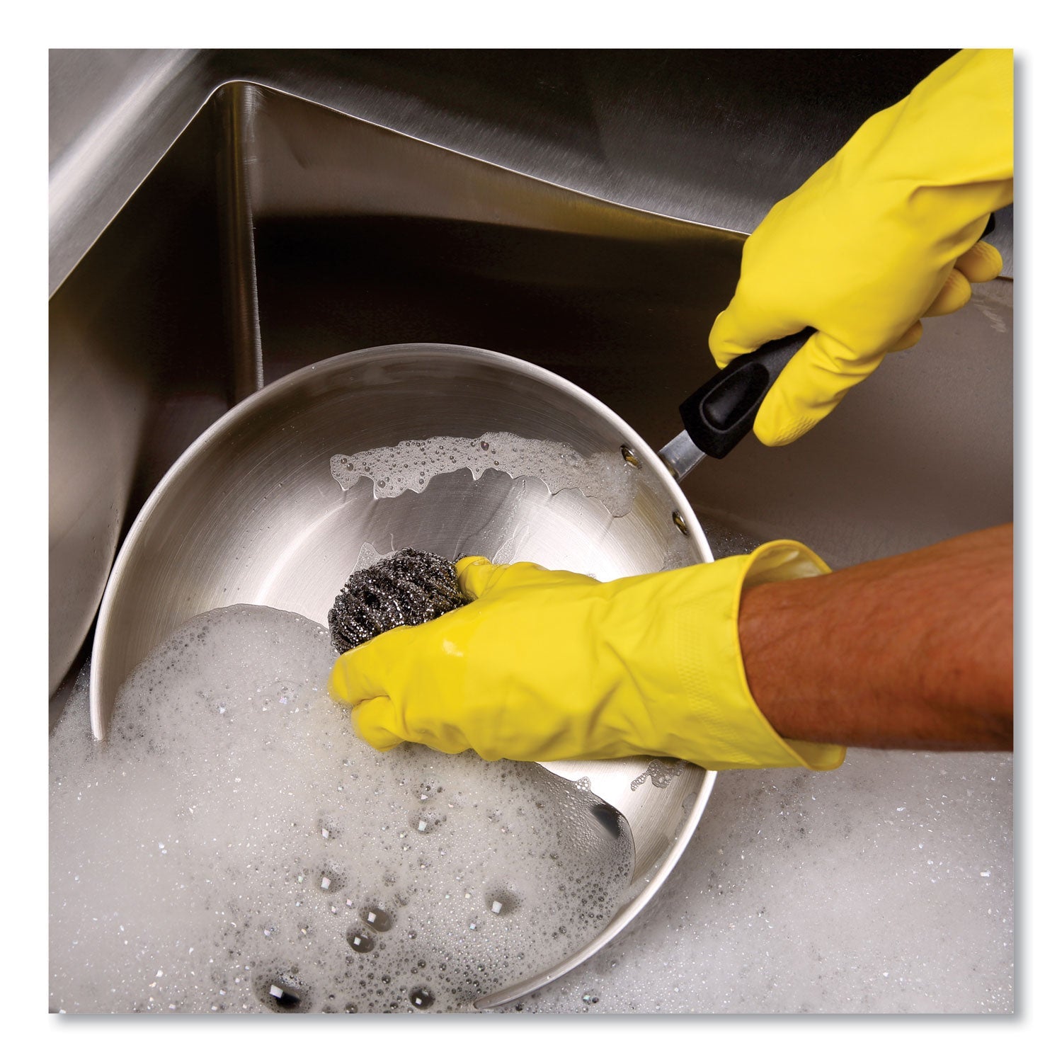 Boardwalk Stainless Steel Scrubber – Large, 12/Carton