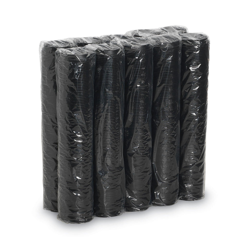 Dixie Drink-Thru Lids, Fits 10 oz to 20 oz Cups, Plastic, Black, 1,000/Carton