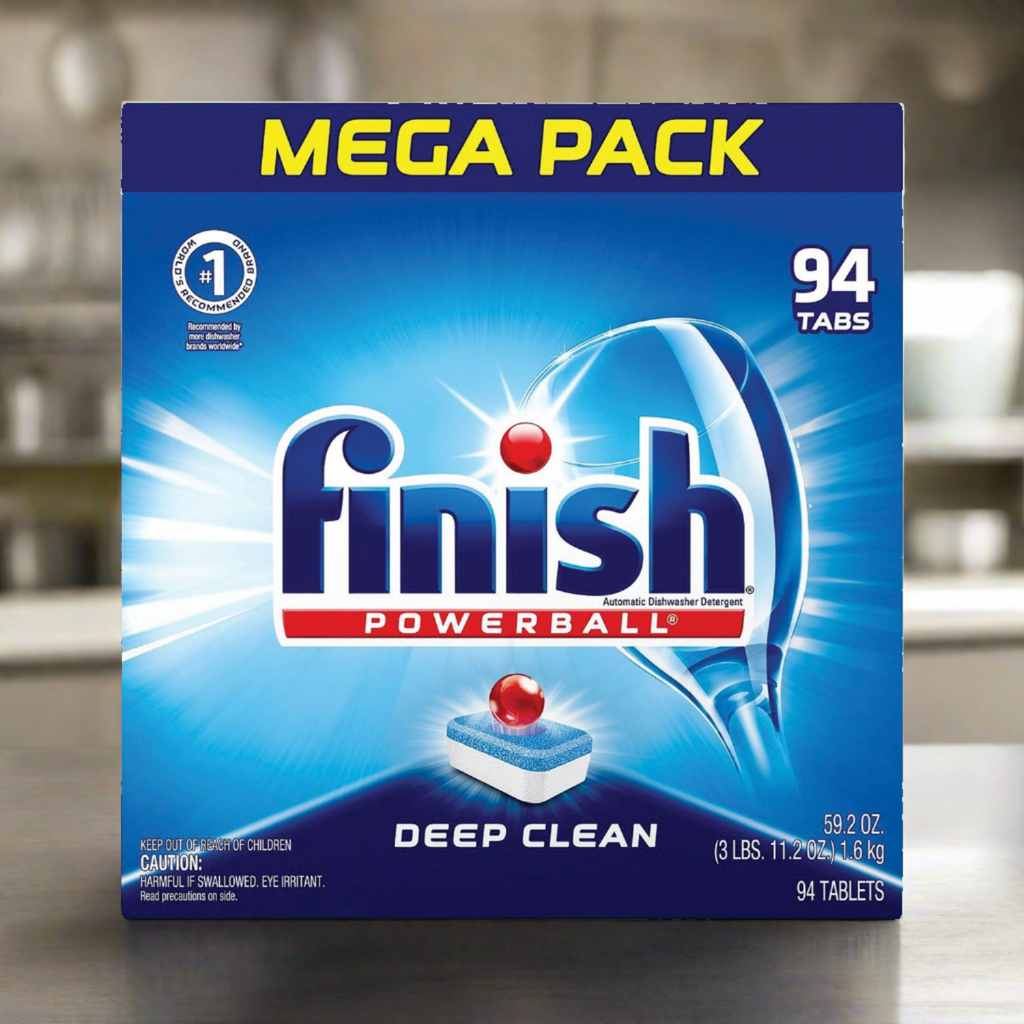 FINISH Powerball Dishwasher Tabs, Fresh Scent – 94/Box, 4 Boxes/Carton (376 Total)