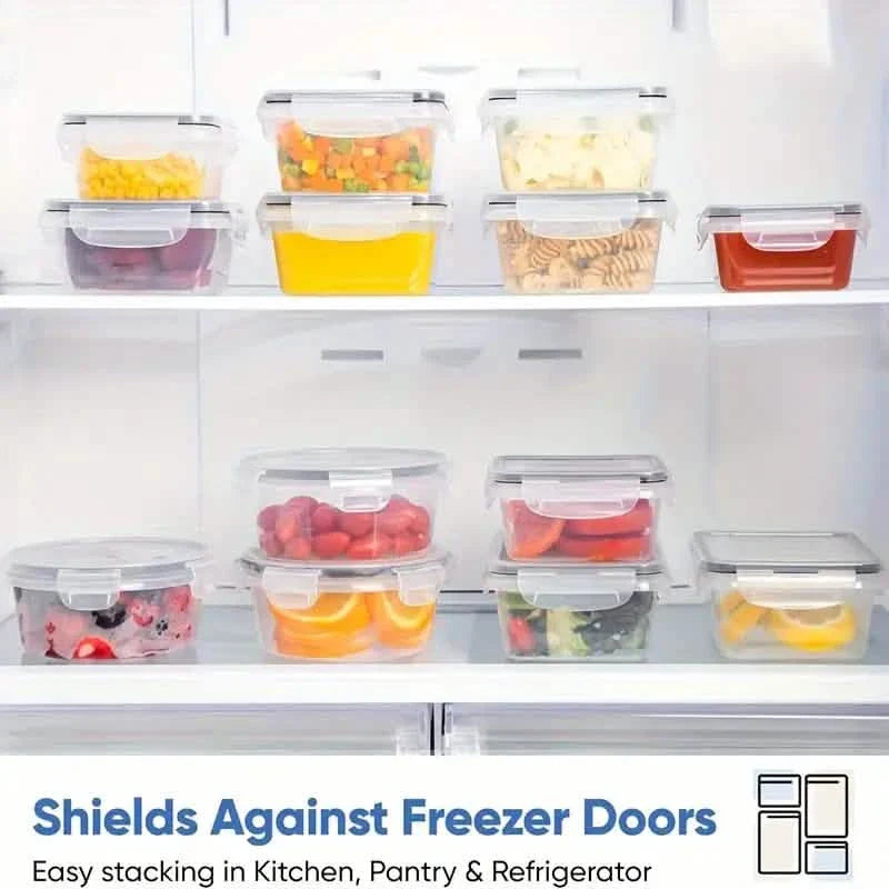 48ピース食品保存容器セット – 積み重ね可能、電子レンジ対応、BPAフリー