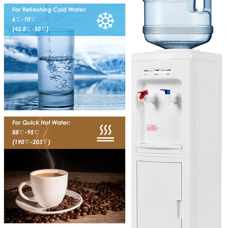 チャイルドセーフティーロック付き5ガロン温水・冷水ディスペンサー