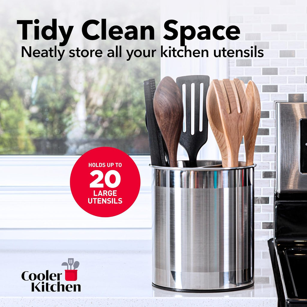 Extra Large Rotating Utensil Holder Caddy – Rust-Proof Metal