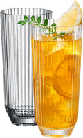 Khen Shatterproof Acrylic Ribbed Drinking Glasses Set of 2
