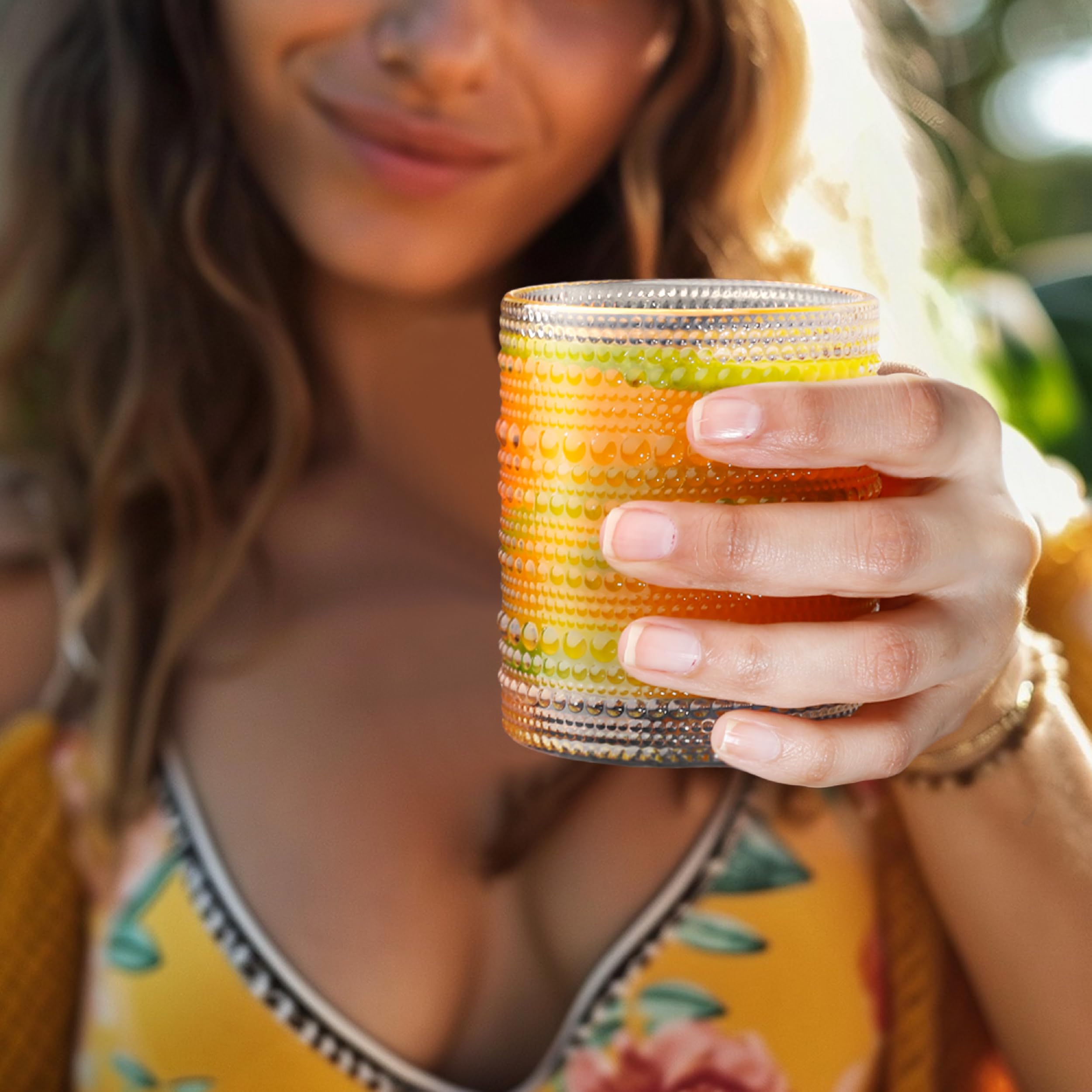 ジュピター ホブネイル ヴィンテージドリンクグラス 6個セット 11.75オンス クリア