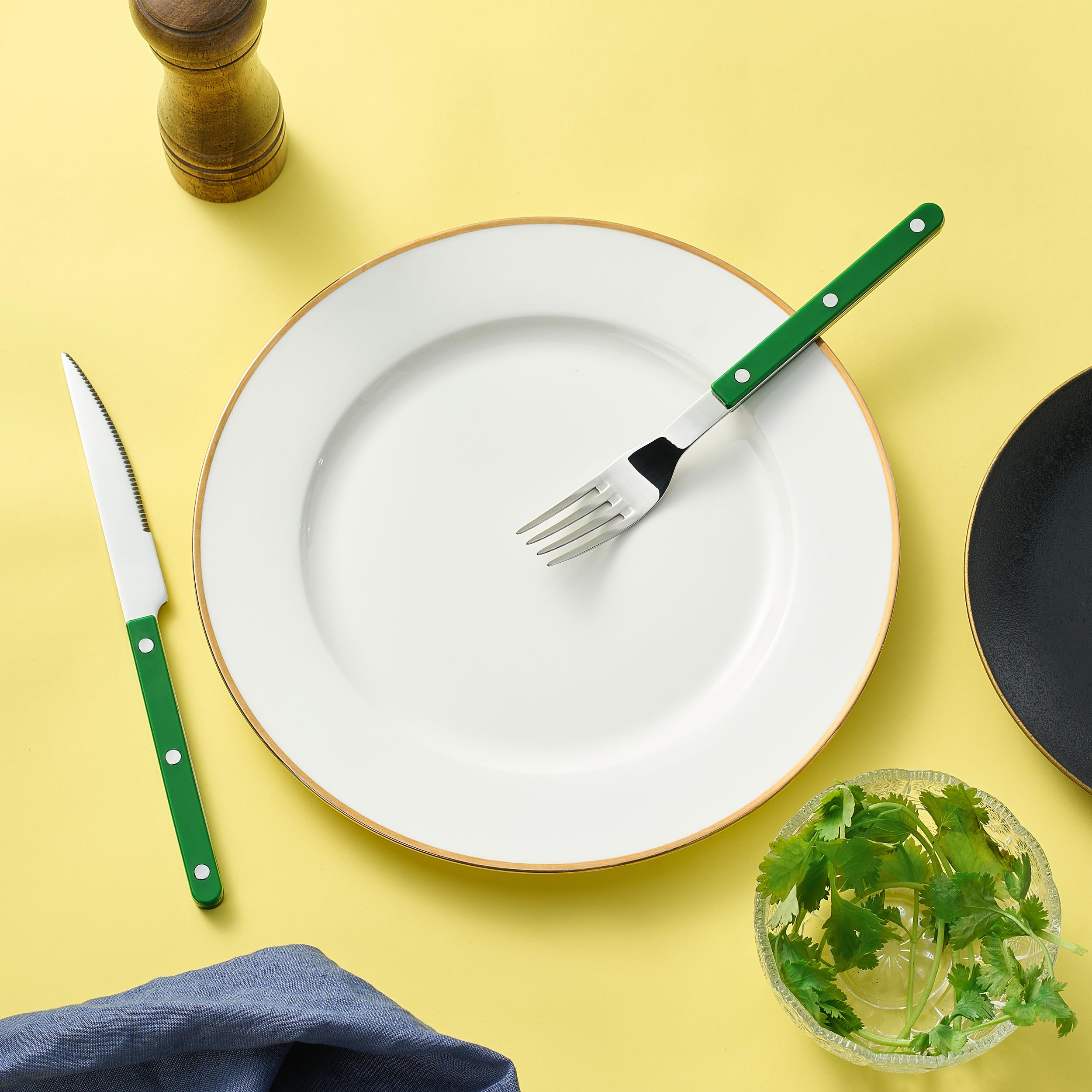 Khen Green Cutlery Set of 20 – 18/8 Stainless Steel Flatware