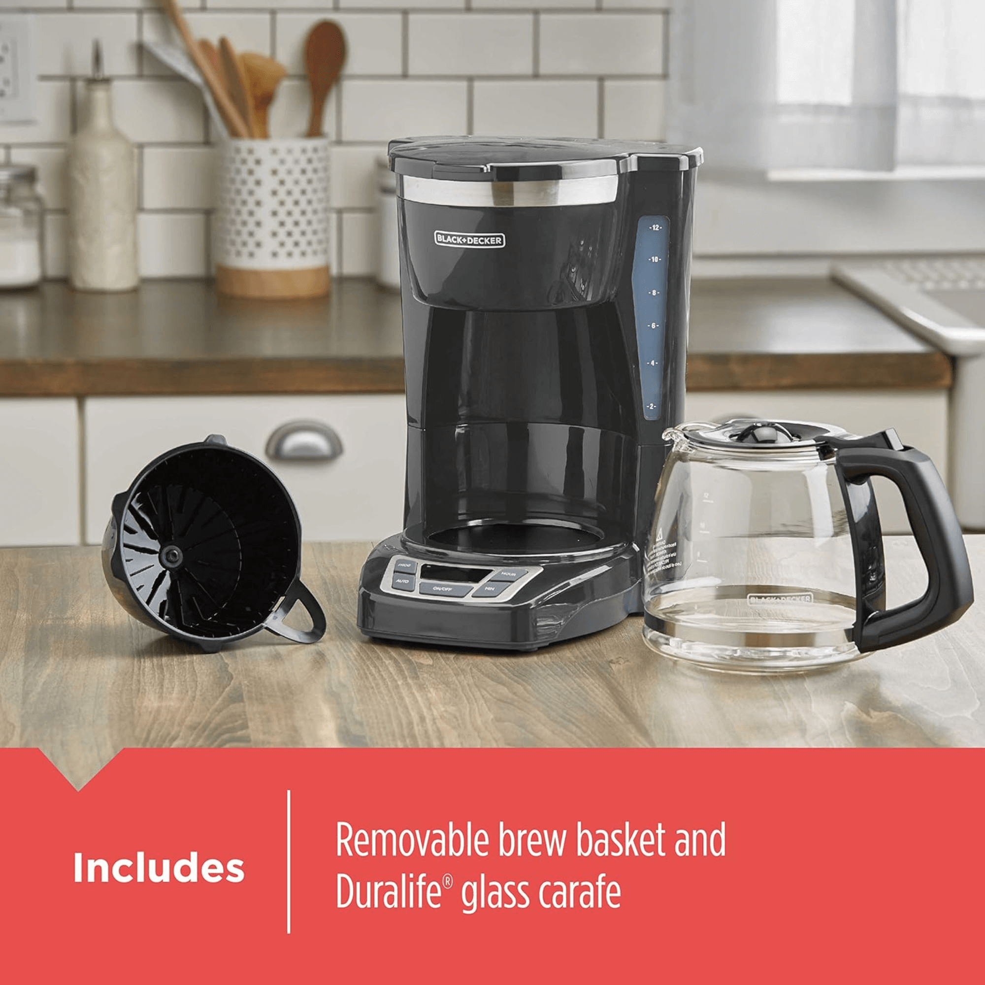 Black & Decker 12カップ プログラマブルコーヒーメーカー デジタルコントロール付き - 整備済み品