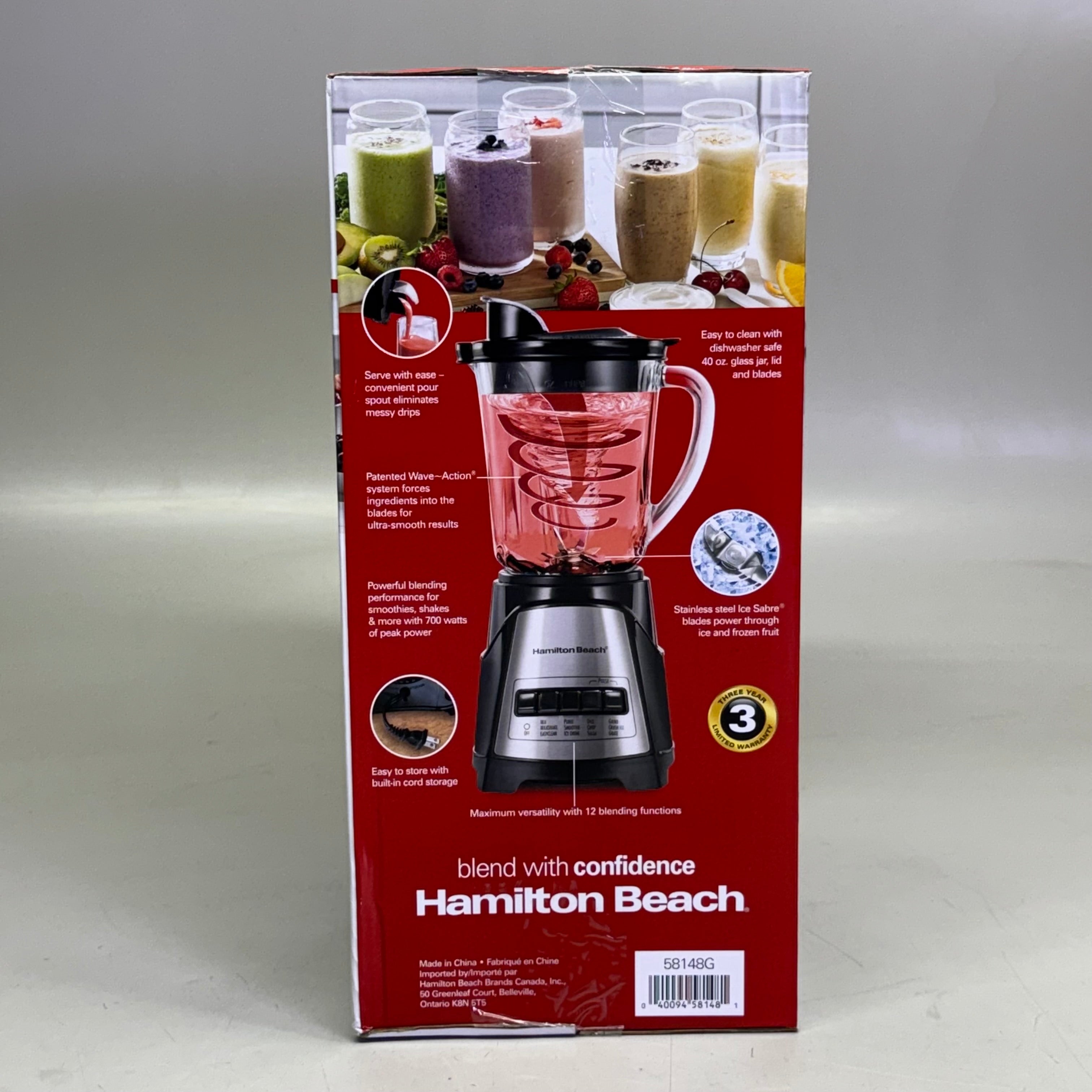 Hamilton Beach Power Elite Blender with 40oz Glass Jar