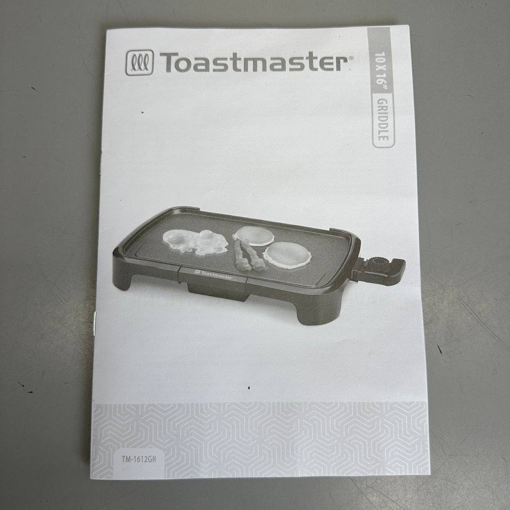 Toastmaster 10x16" Electric Griddle – Black