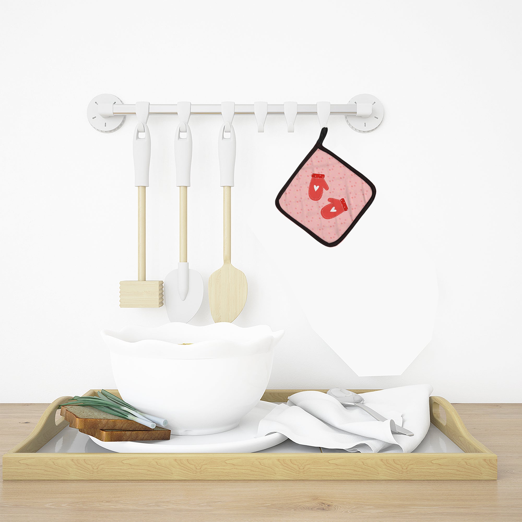 Pink Oven Mitts & Pot Holders Set of 2 – Heat Resistant