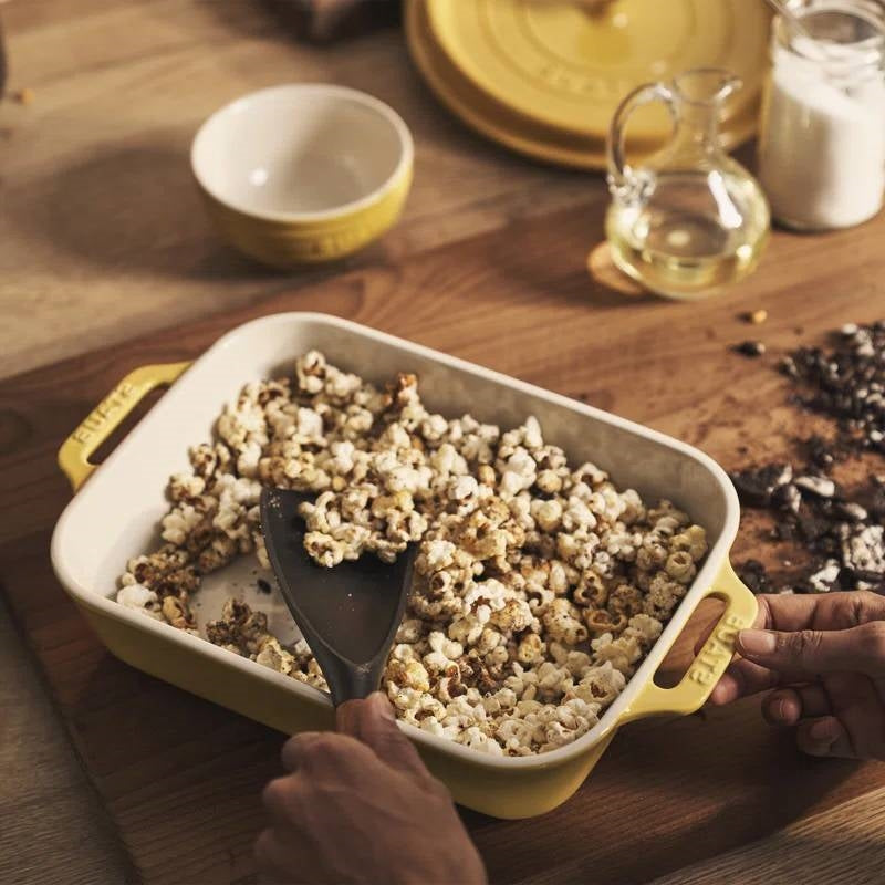 2-Piece Ceramic Stoneware Casserole Baking Dish Set – Yellow & Ivory