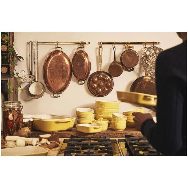 2-Piece Ceramic Stoneware Casserole Baking Dish Set – Yellow & Ivory