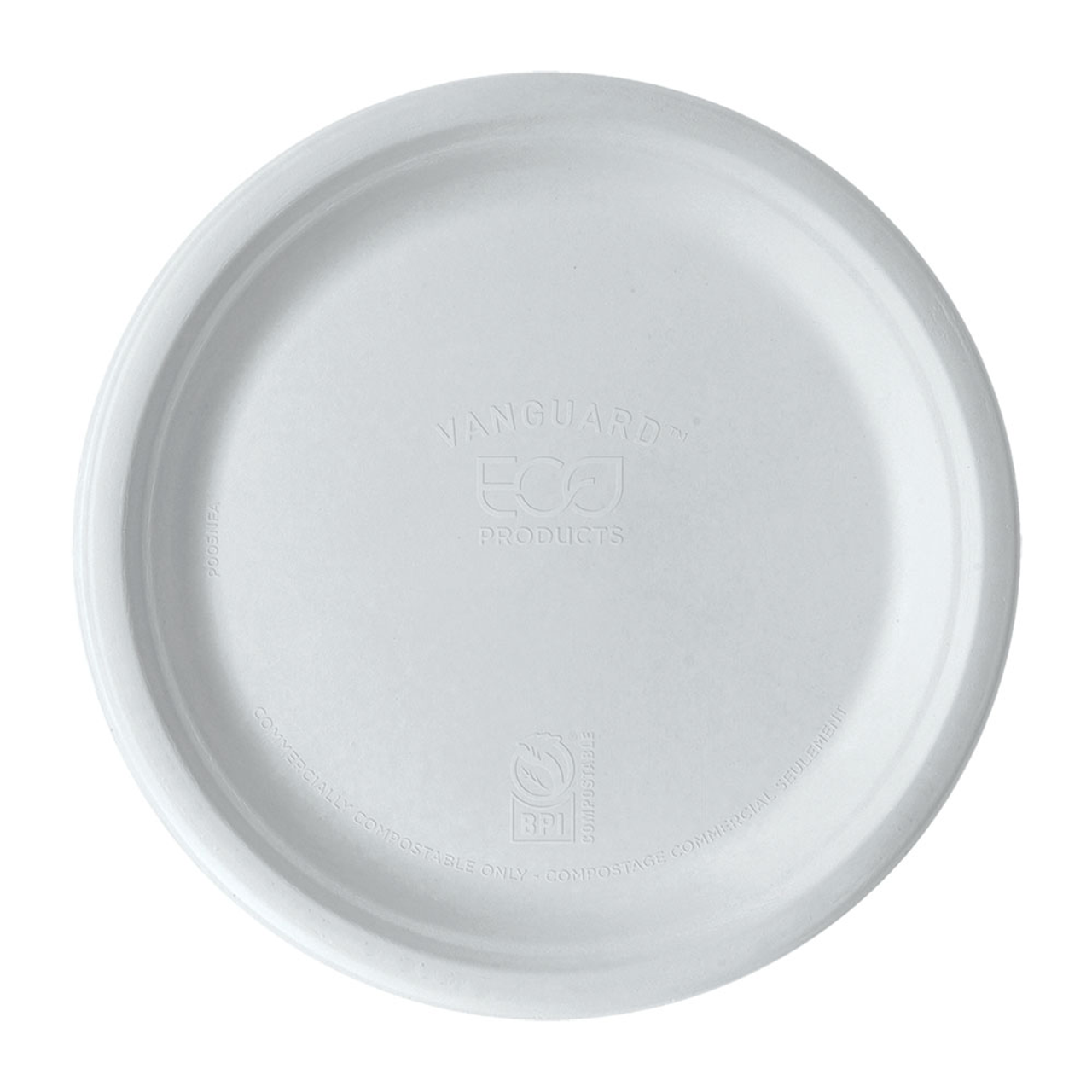 Eco-Products Vanguard 再生可能・堆肥化可能 9インチ丸皿 PFAS無添加（500個入）、SKU EP-P013NFA