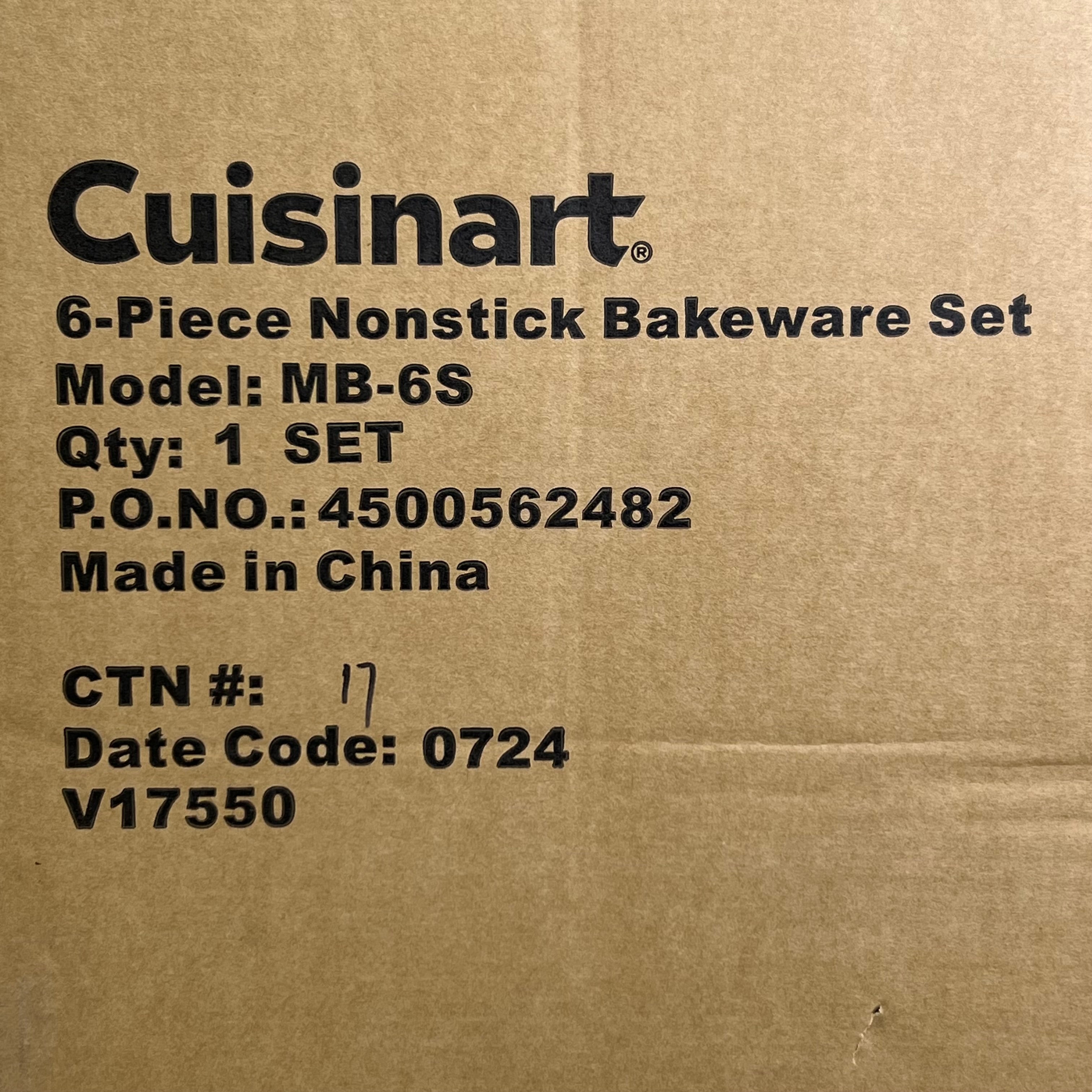 Cuisinart 6-Piece Nonstick Bakeware Set – Grey MB-6S
