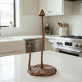 Mushroom Paper Towel Holder, Rustic Copper Cast Iron Kitchen Decor