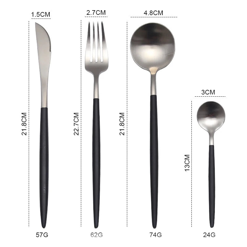Gold Cutlery Set Forks Knives Spoons 18/10 Stainless Steel Dinnerware Set 1 Pieces Fork Spoon Knife Chopsticks Set Dropshipping